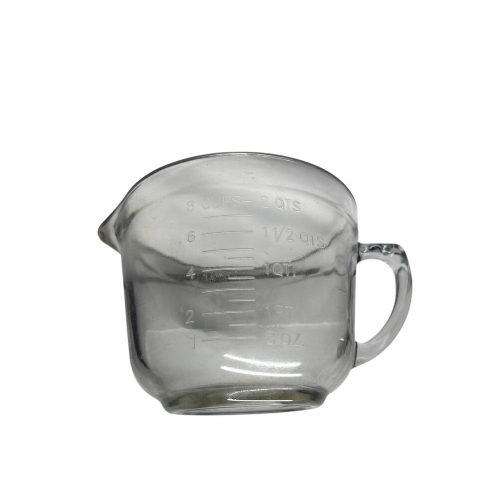 Vintage Anchor Hocking Clear 8 Cup 2 Quart Glass Measuring Cup Batter Bowl